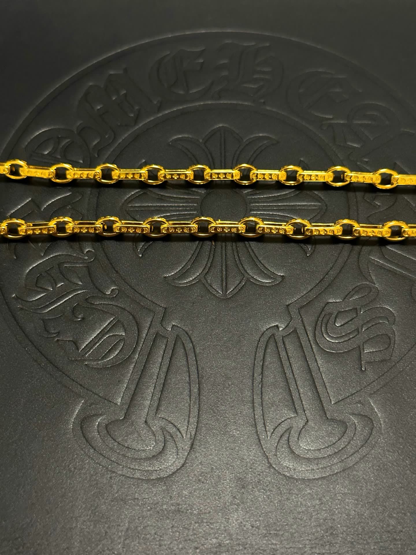Chrome Hearts Gold-Plated Cross Pendant Necklace